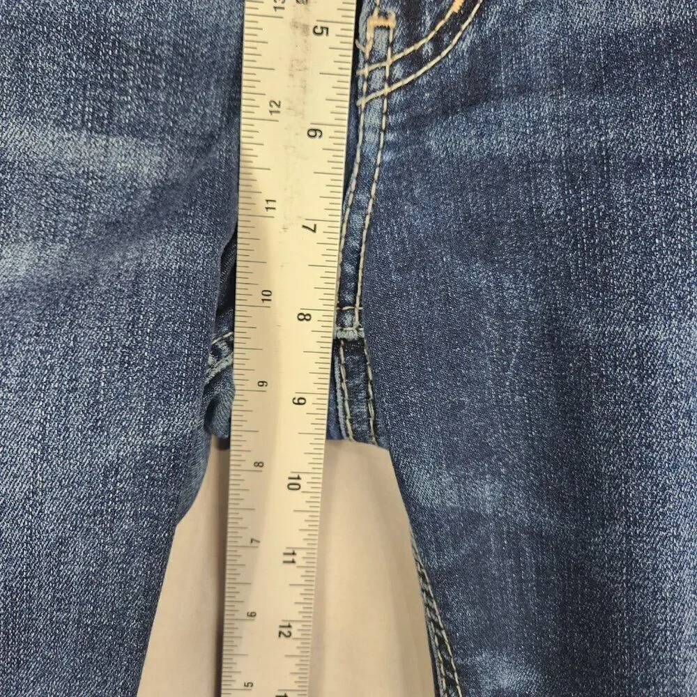 Silver Suki Capri Jeans Womens 27 Low Rise Dark Wash Destroyed Ripped Distressed